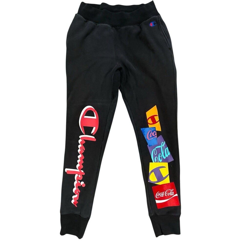Champion x Coca Cola Reverse Weave Pants Adult M Black Drawstring Joggers
